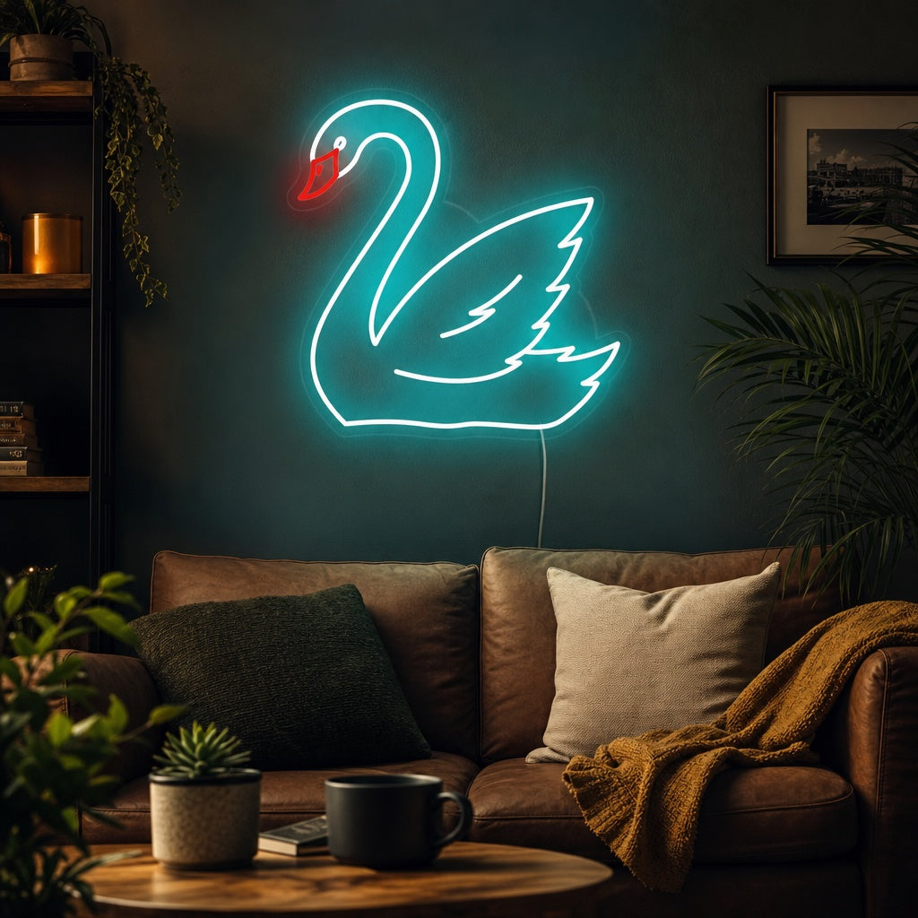 "Schwan Tier" Neonschrift