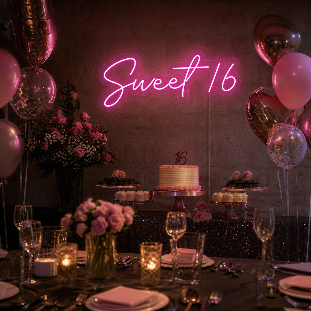 "Sweet 16" Neonschrift