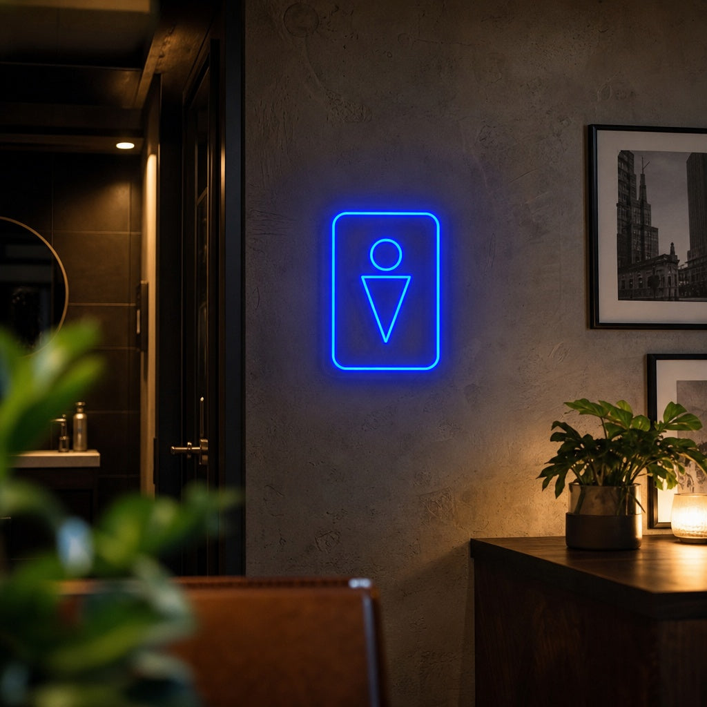 "Toilette WC Mann Symbol" Neonschrift