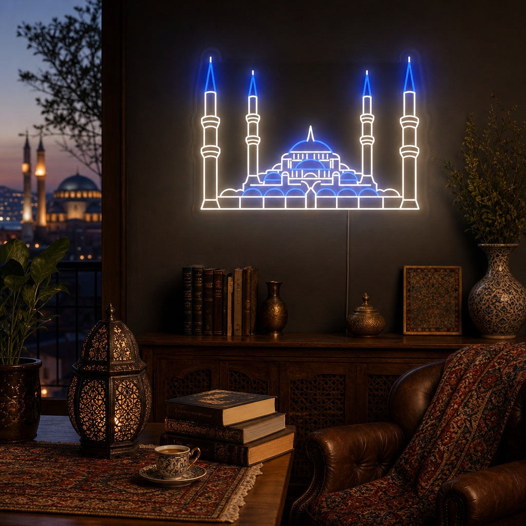 "Moschee In Der Türkei" Neonschrift