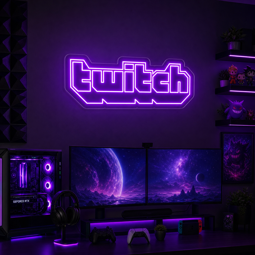 "Twitch, Spiele-Dekor, Spiele-Wandkunst" Neonschrift