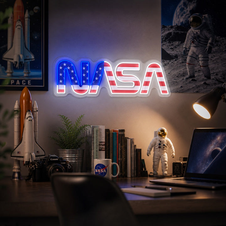 "USA Flagge -geformtes NAS -Logo" UV-bedruckt LED-Neonschild