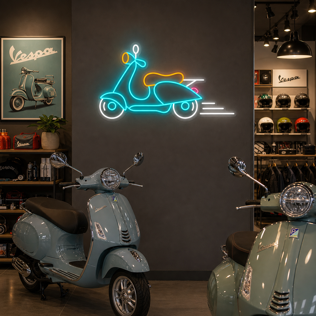Vespa Motorroller Neonschrift, Vespa Leuchtreklame, Vespa Neon Sign