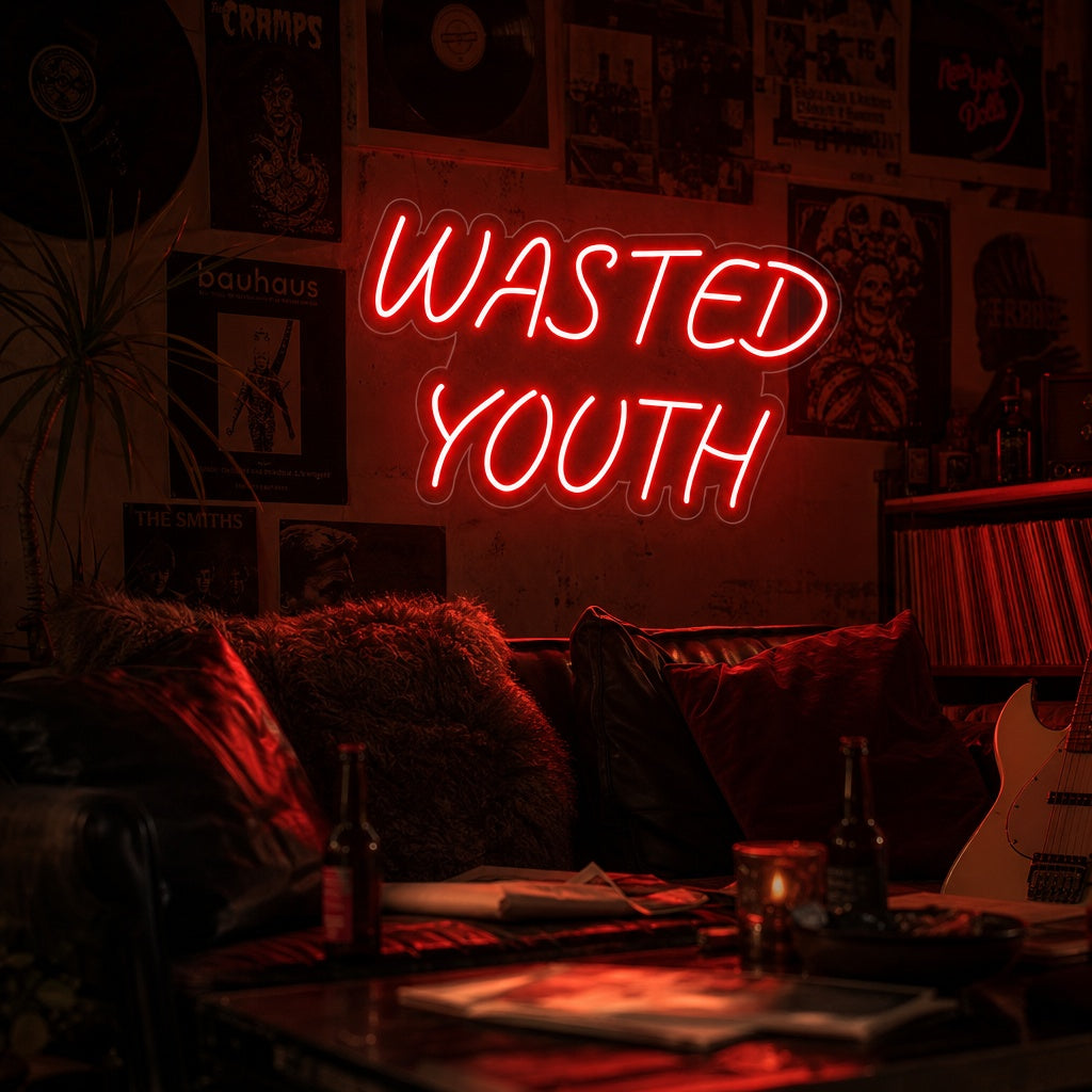 "Wasted Youth" Neonschrift