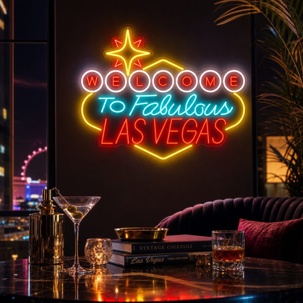 "Welcome To Las Vegas" Neonschrift