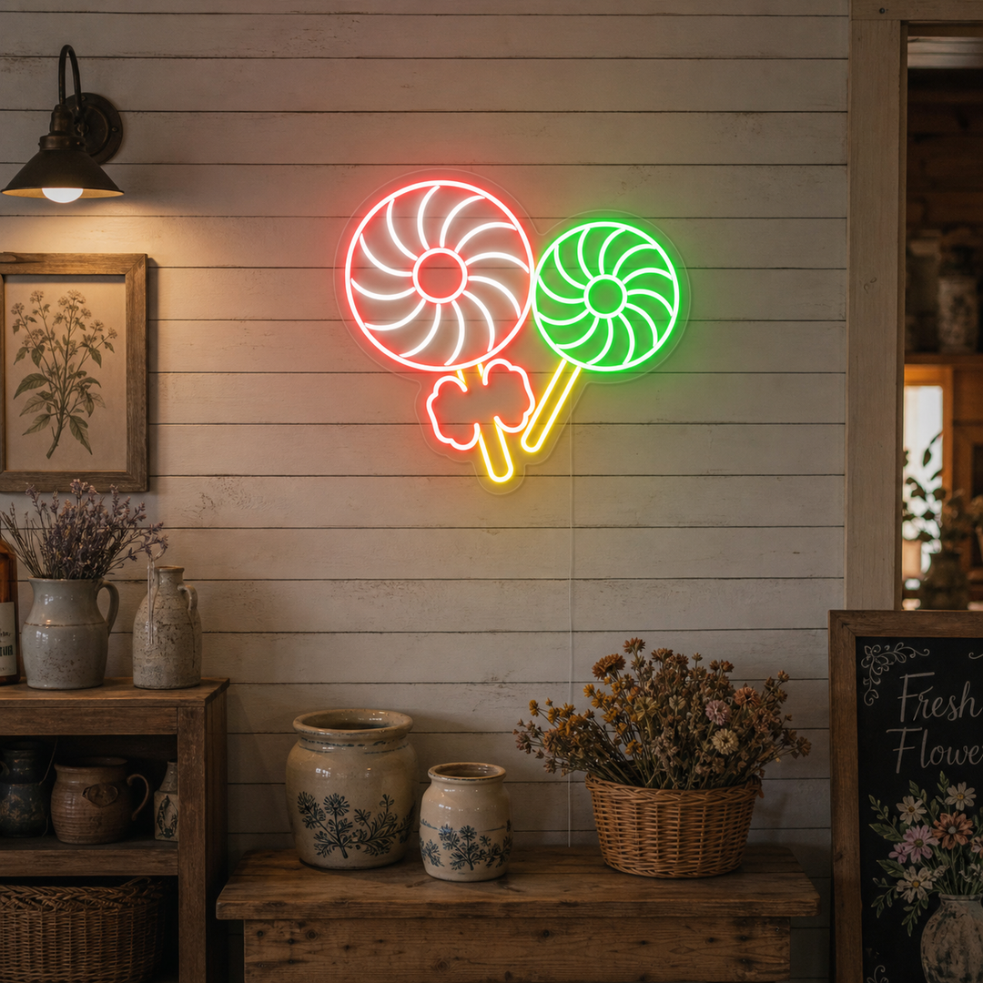 "Kleiner Ventilator" Neonschrift