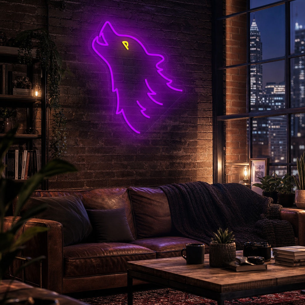"Wolfskopf" Neonschrift