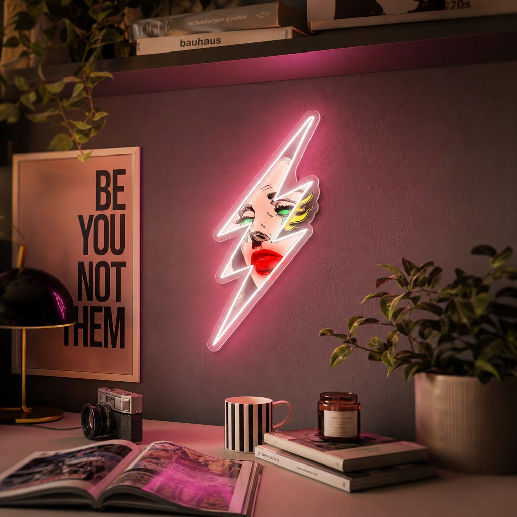 "Frau Blitz" UV-bedruckt LED-Neonschild