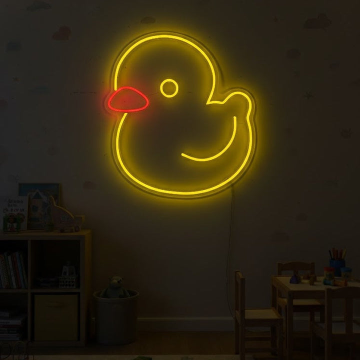 "Gelbe Ente, Kinderzimmerdekoration" Neonschrift