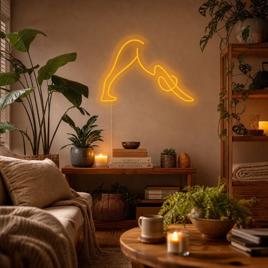 "Yoga-Pose" Neonschrift