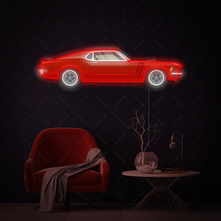 "Amerikanisches Muskelauto" Neonschild