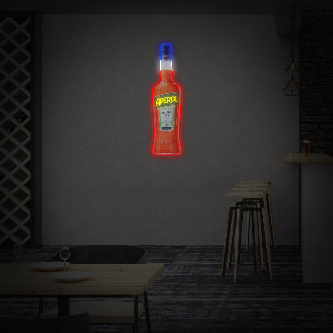 "Aperol Aperitivo Flasche" Neonschild, Aperol Spritz Leuchtreklame, Aperol Spritz Leuchtschild