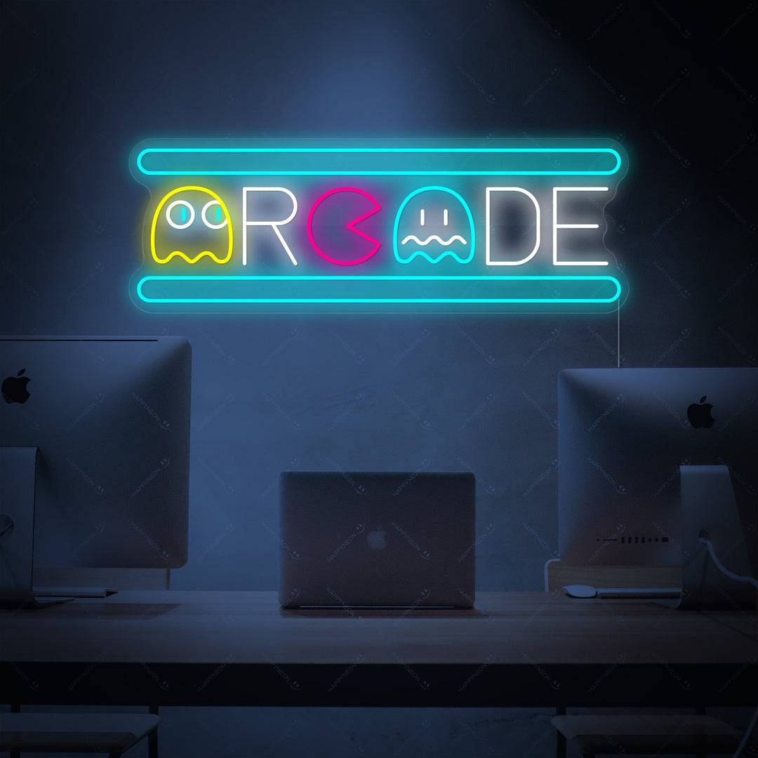 "Arcade Ghost" Neonschild, Arcade Leuchtreklame, Arcade Leuchtschild