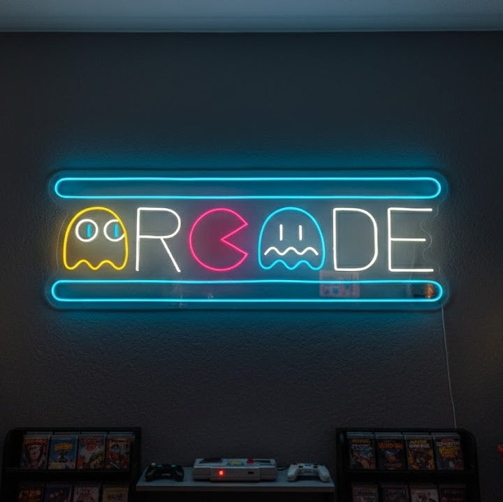 "Arcade Ghost" Neonschild, Arcade Leuchtreklame, Arcade Leuchtschild