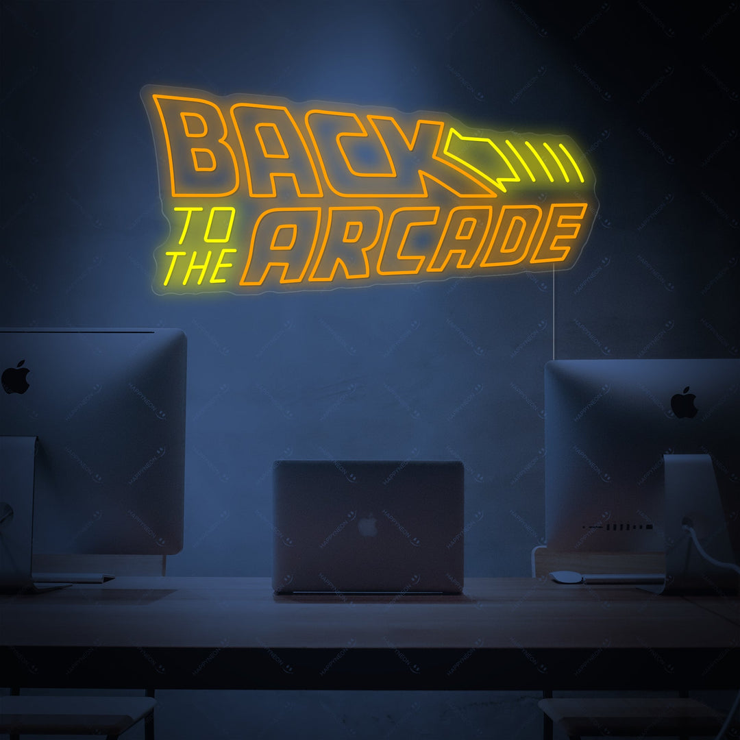 "Back To The Arcade" Neonschild, Arcade Leuchtreklame, Arcade Leuchtschild