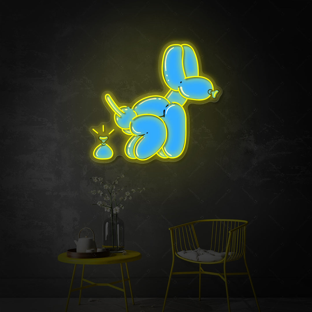 "Ballon-Hundekack-Witz" Neonschild