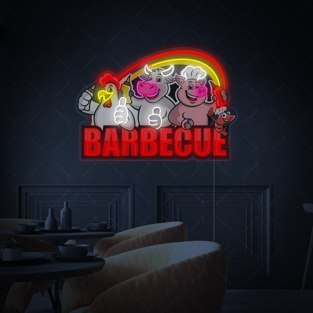 "Barbecue" Neonschild, BBQ Neonschild, BBQ Leuchtreklame