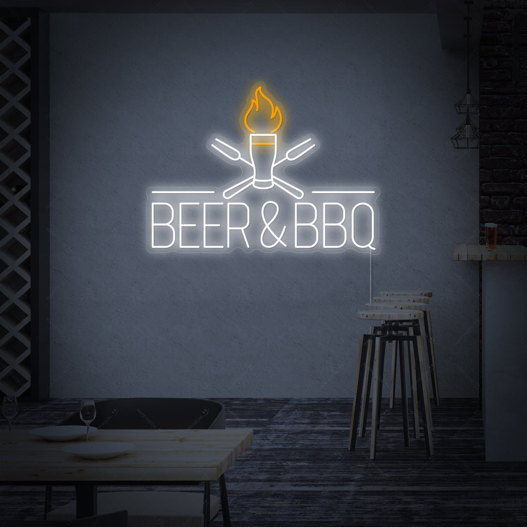 "Beer And BBQ" Neonschild