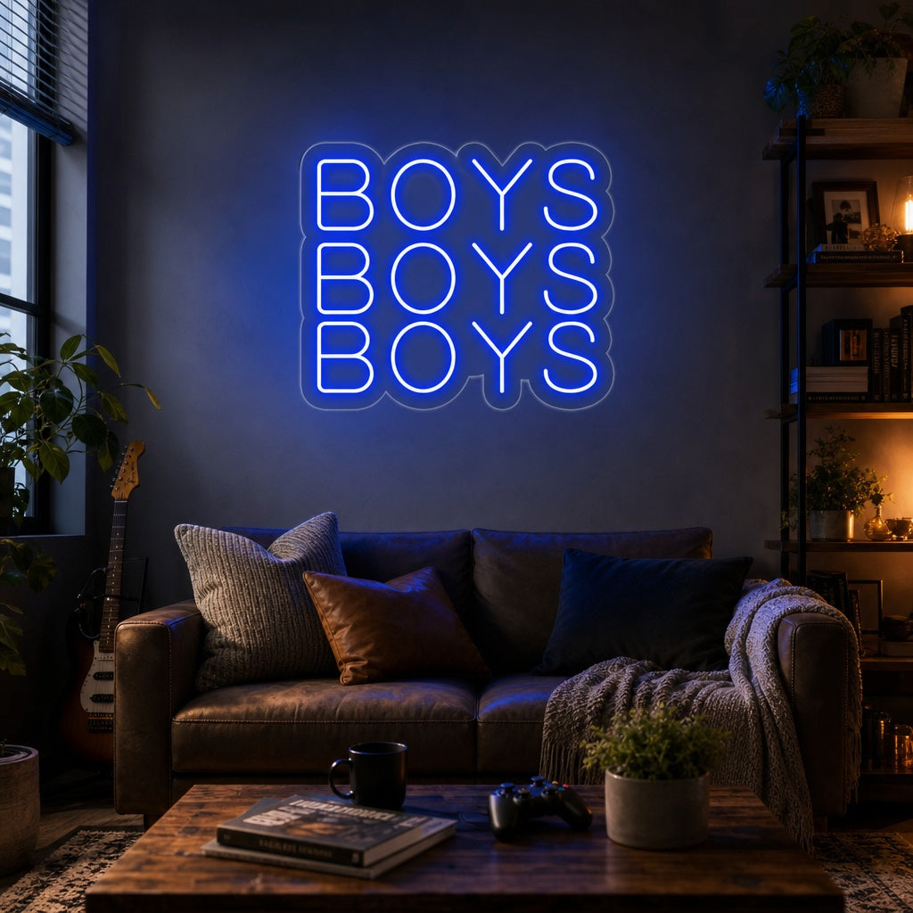 "Boys Boys Boys" Neonschrift