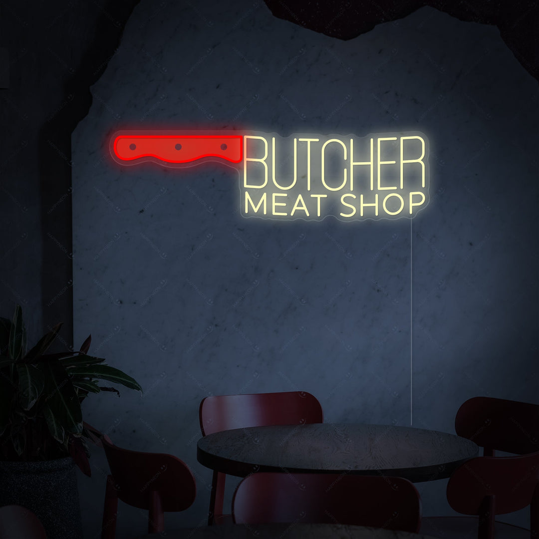 "Butcher Meat Shop" Neonschild