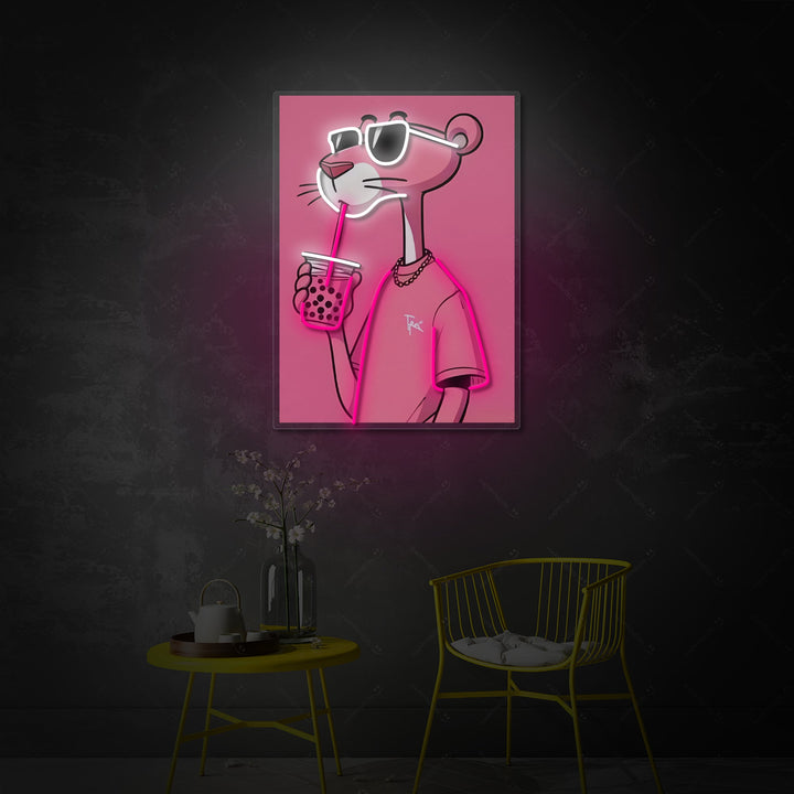 "Coole Panther-Boba-Vibes" Neonschild