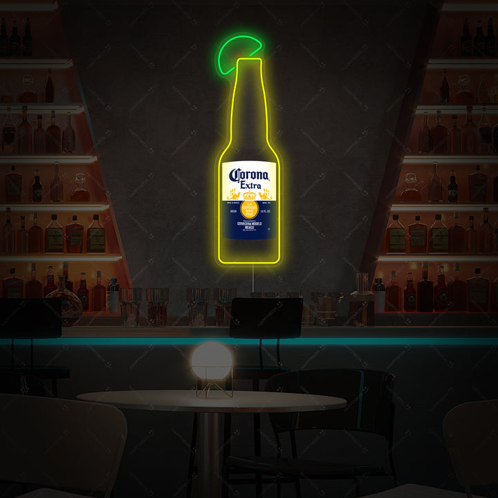"Corona-Bierflasche" Neonschild