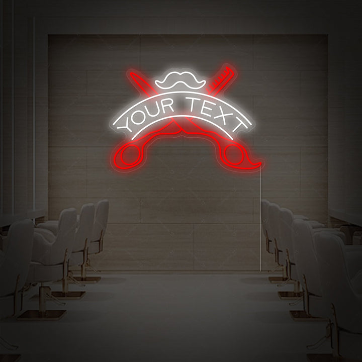 "Barbershop nach Maß" Neonschild, Barbershop Leuchtreklame, Barbershop Leuchtschild