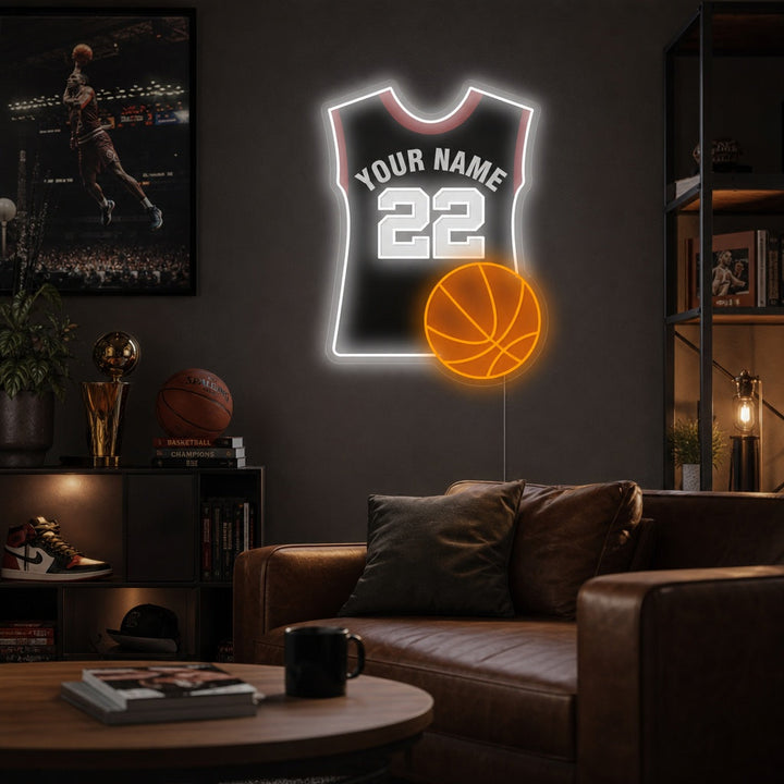 "Benutzerdefinierte Basketball und Trikot" Neonschild