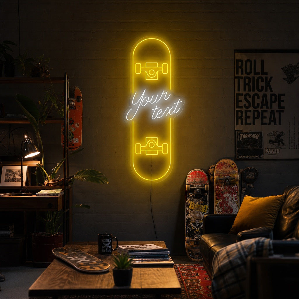 "Benutzerdefiniertes Skateboard" Neonschild