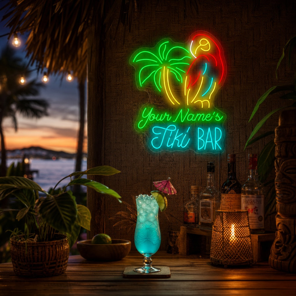 "Custom Tiki Bar" Neonschild