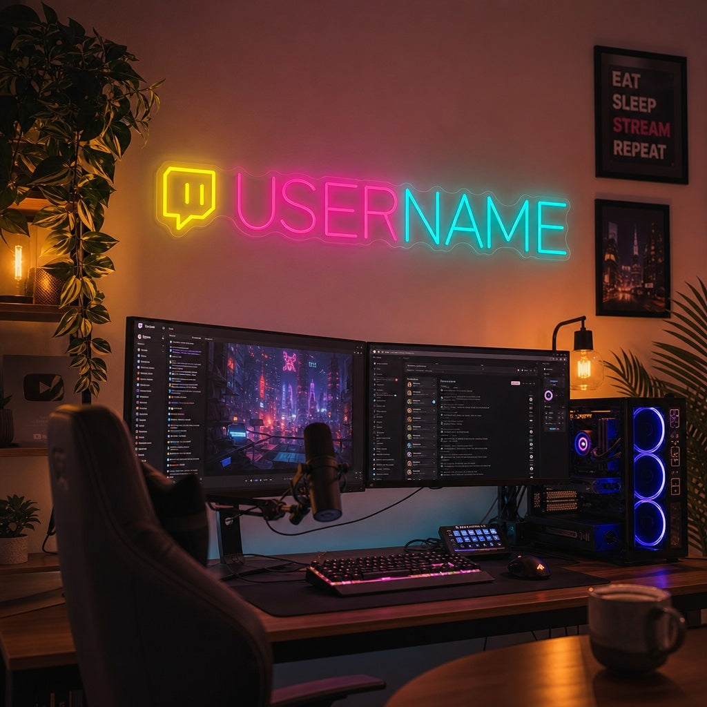 "Benutzerdefiniertes Twitch-Logo" Neonschild