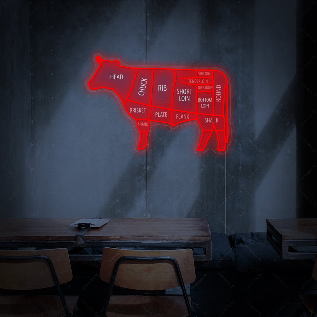 "Rindfleisch" Neonschild