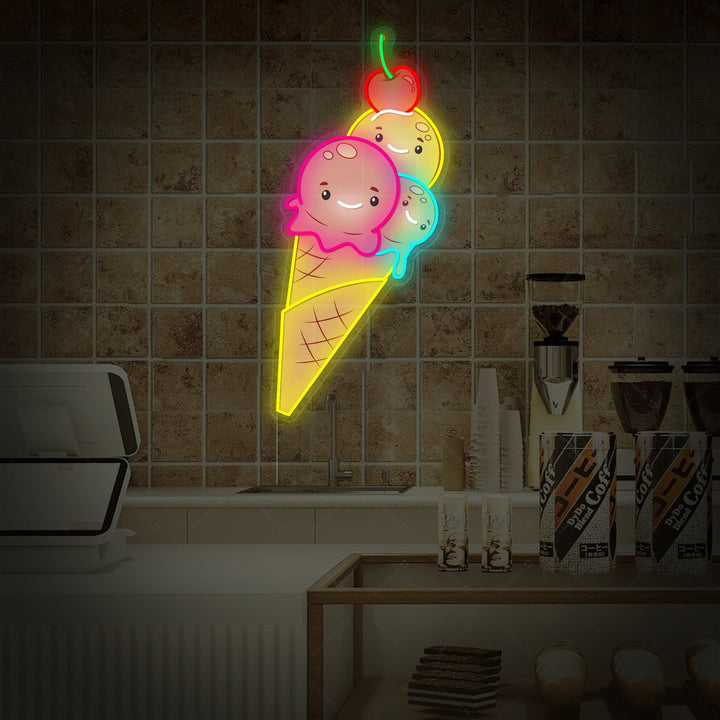 "Niedliche Eiscreme" Neonschild