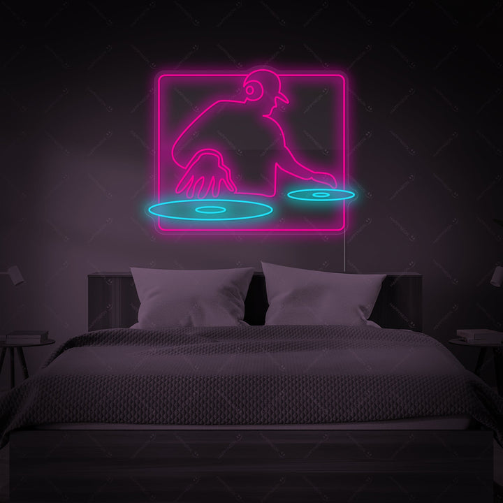 "Dj spielend" Neonschild