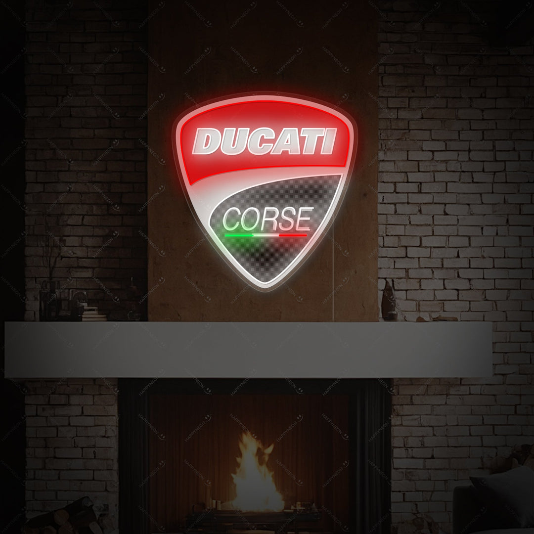 "Ducati Corse-Motorrad" Neonschild