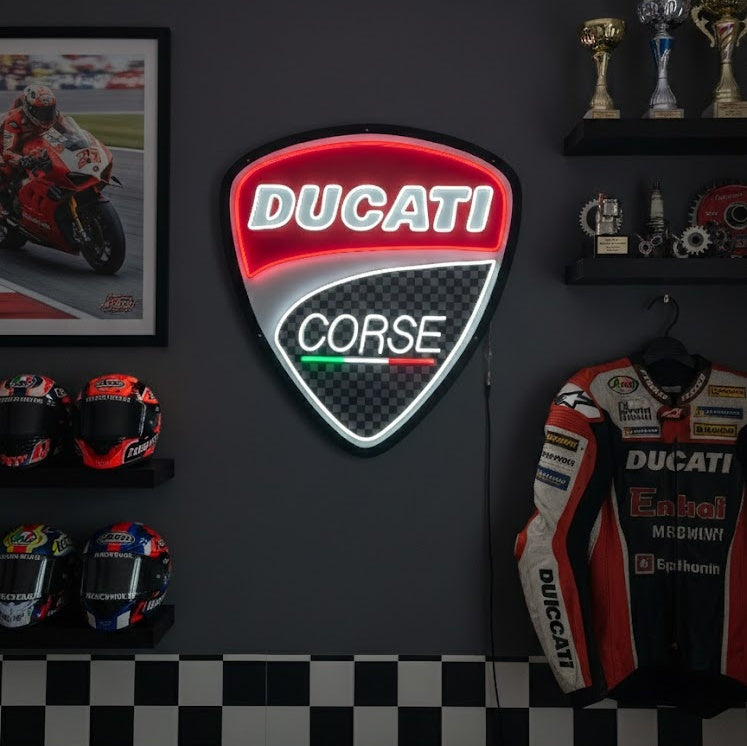 "Ducati Corse-Motorrad" Neonschild