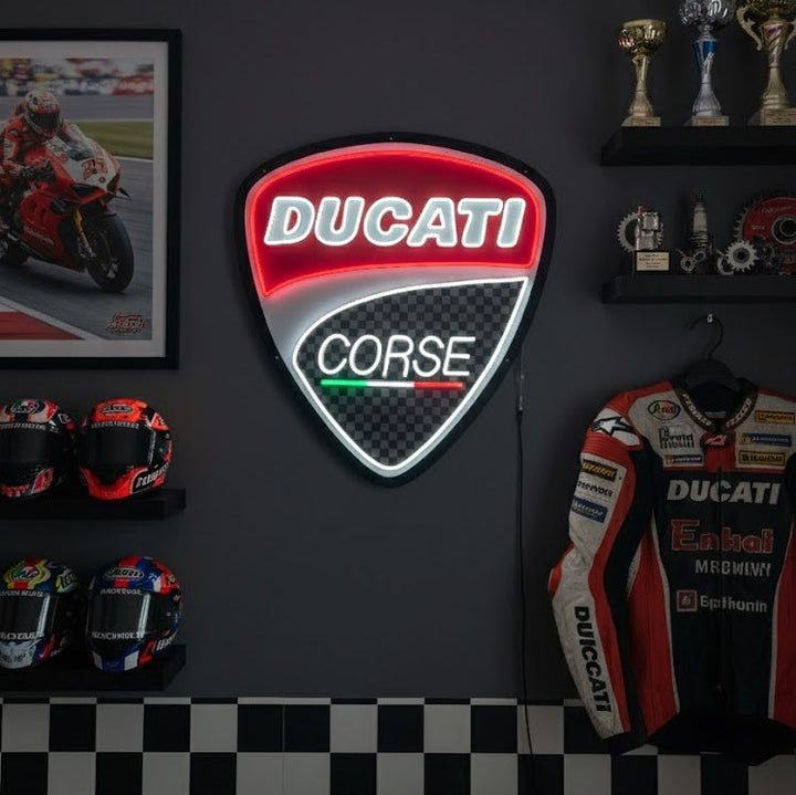 "Ducati Corse-Motorrad" Neonschild