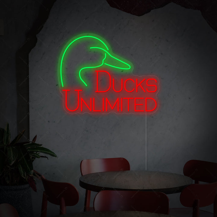 "Ducks Unlimited" Neonschild
