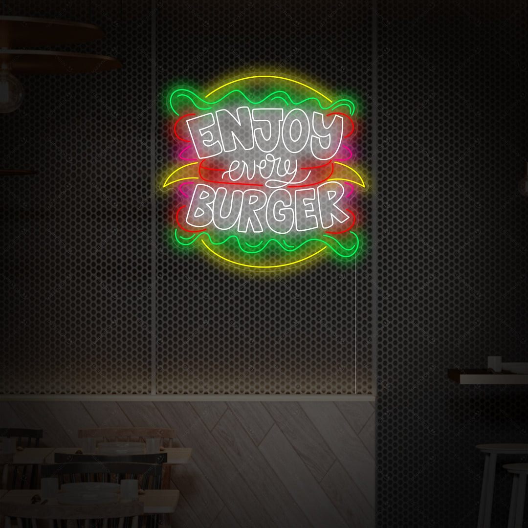 "Enjoy Every Burger" Neonschild