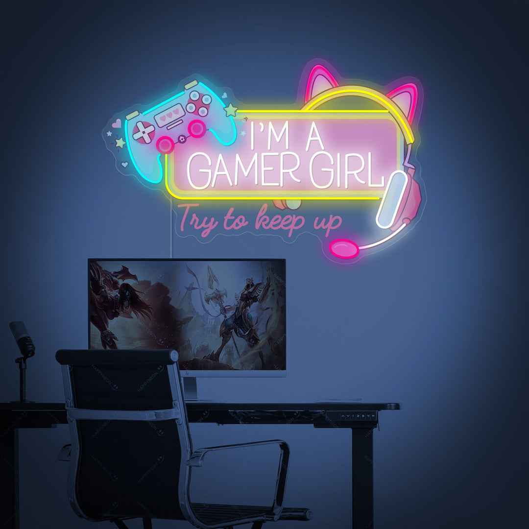 "Girl Gamer Logo" Neonschild