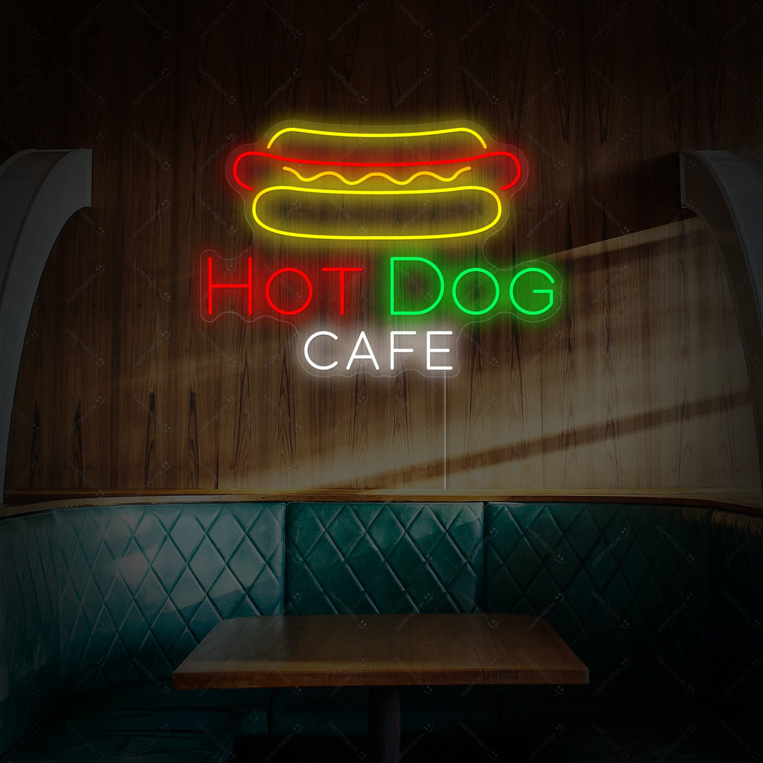 "Hotdog Cafe" Neonschild