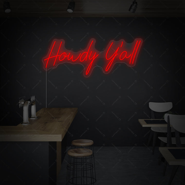 "Howdy Y'all" Neonschild