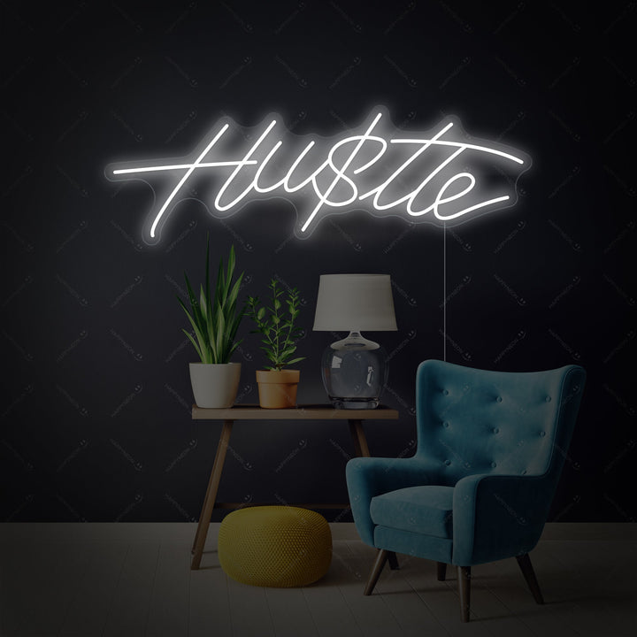 "Hustle" Neonschild