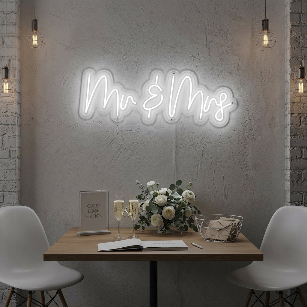 "Mr And Mrs" Neonschrift