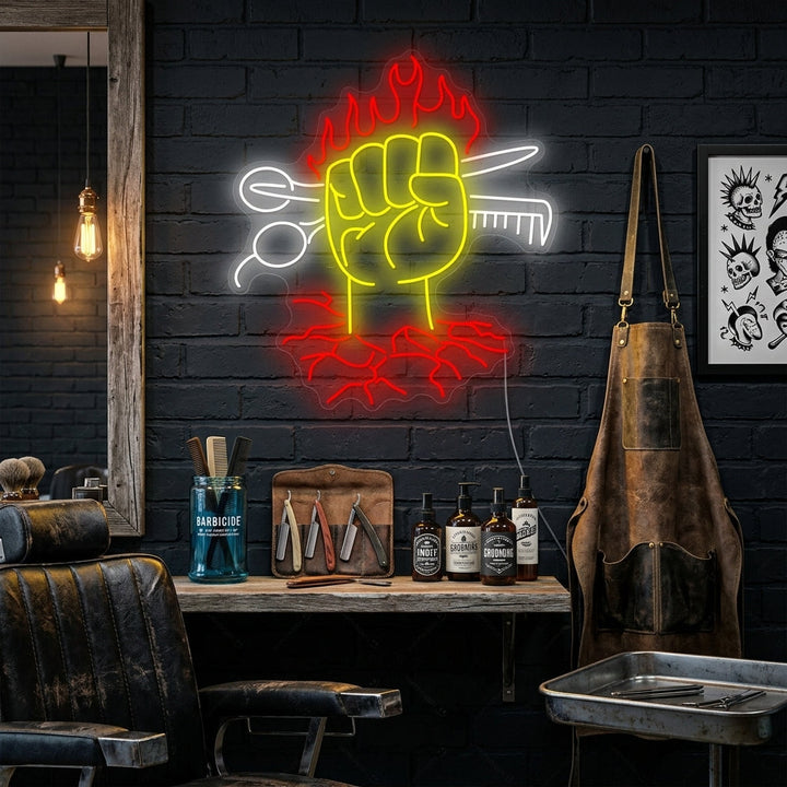 "Haar Schönheitssalon" Neonschild, Barbershop Leuchtreklame, Barbershop Leuchtschild