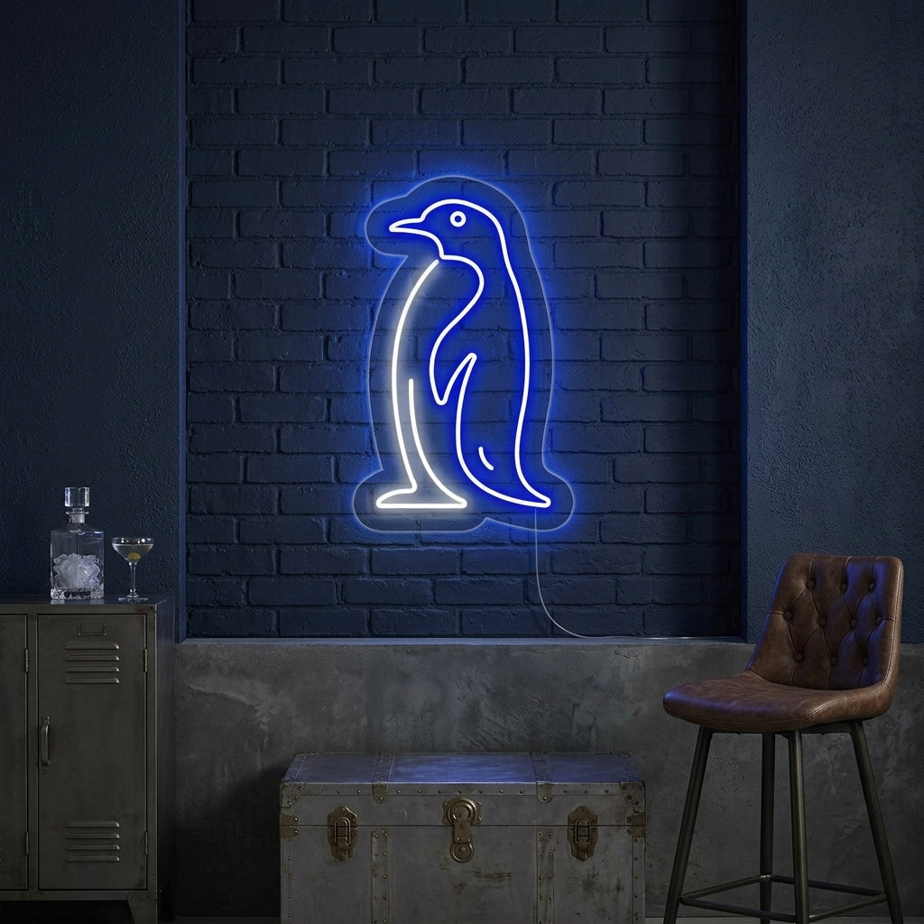 "Antarktischer Pinguin" Neonschrift