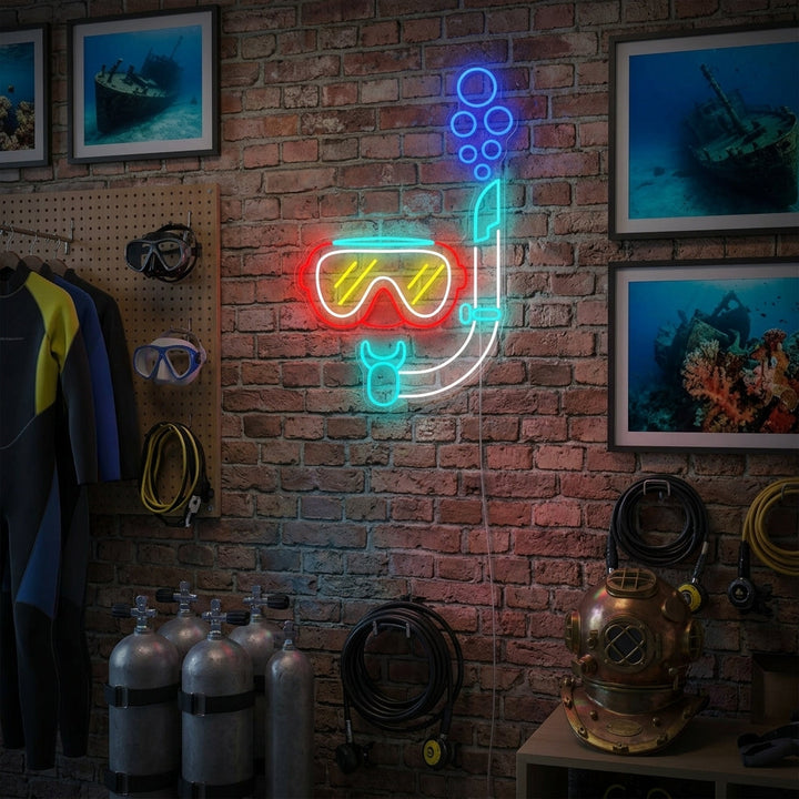"Tauchen Schnorchel Maske" Neonschild