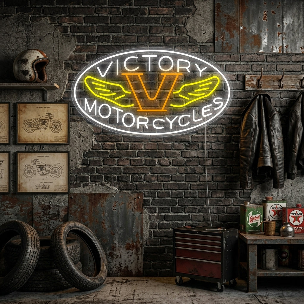 "Motorcycles Victory" Neonschrift