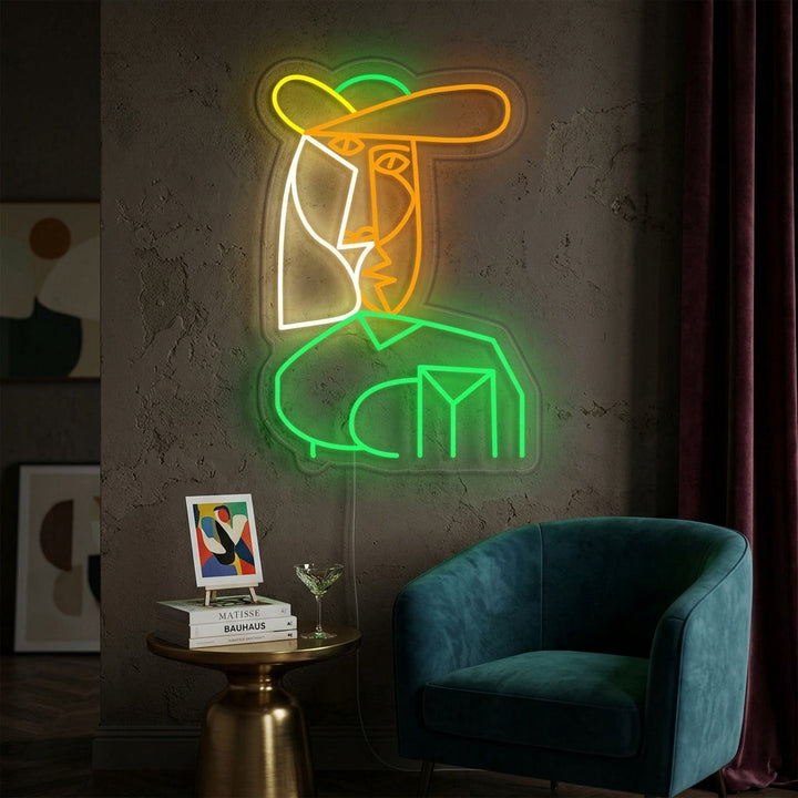 "Büste Einer Frau Pablo Picasso" Neonschrift