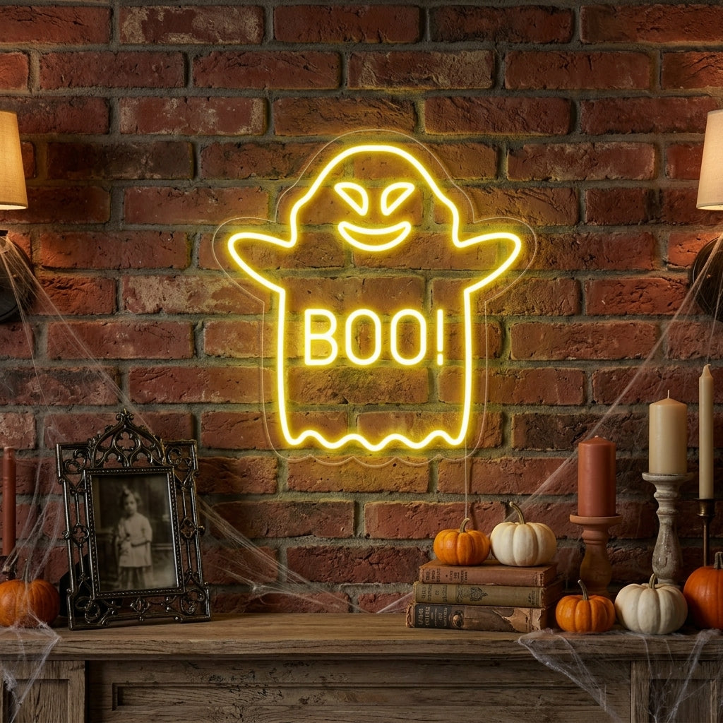 "Boo Geist" Neonschrift